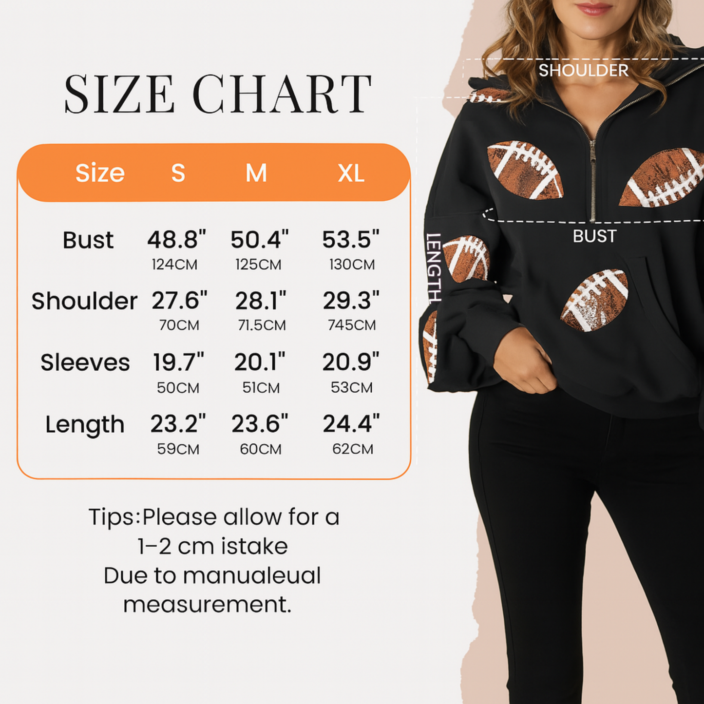 Women's Game Day Football Sequin Hoodies